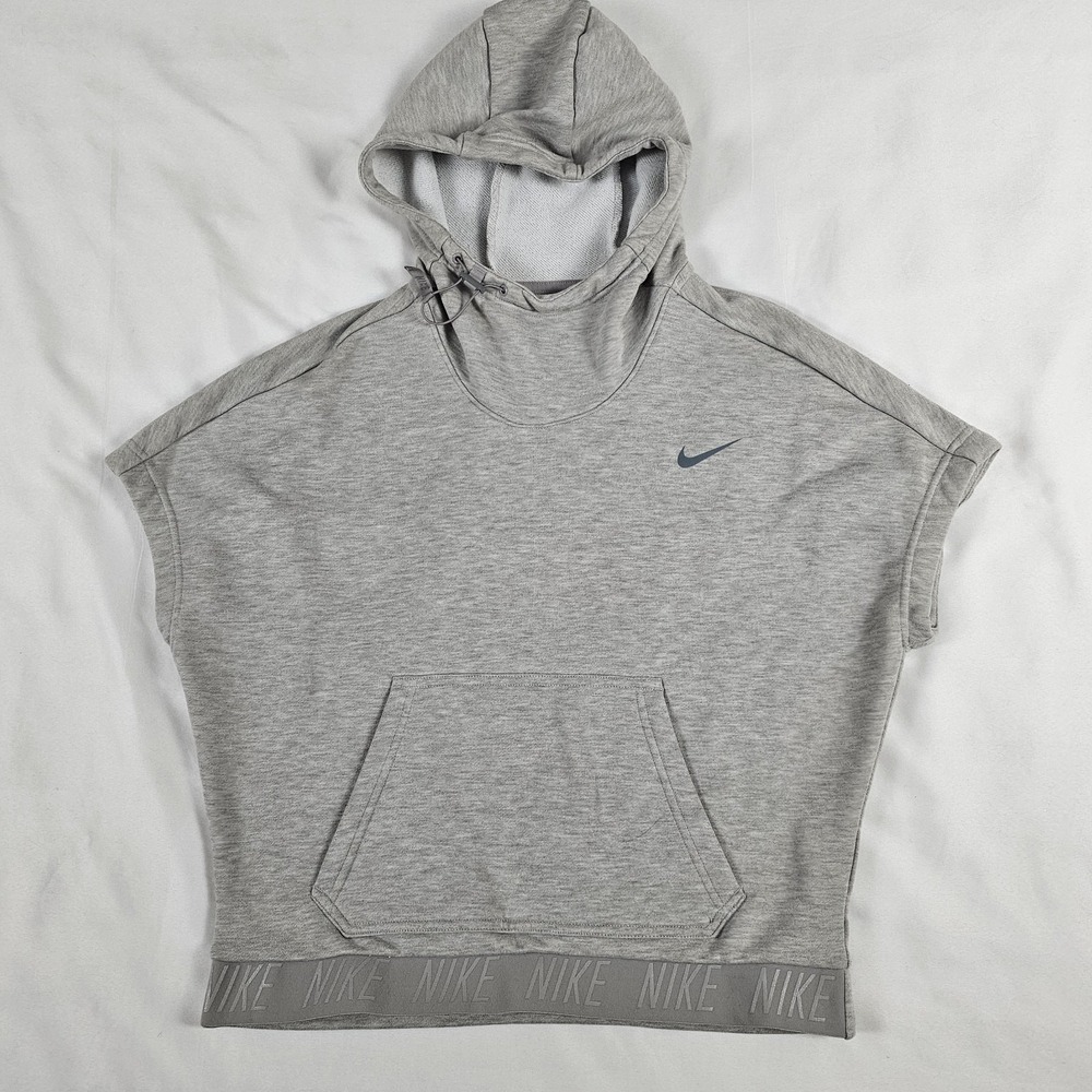 Nike Dri Fit Sleeveless‎ Pullover Hoodie Sweatshirt Gray Womens Small